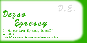 dezso egressy business card